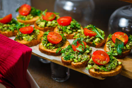 Catering service. Snacks for guests on the table.の写真素材