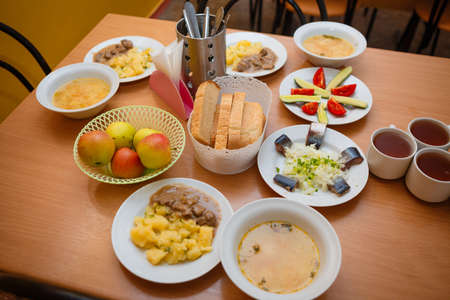 Food in the dining room. Russian national food.の写真素材