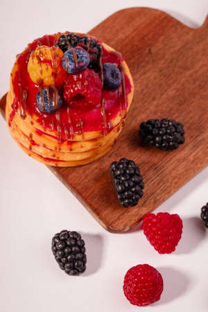 Delicious cake on an white background.の写真素材