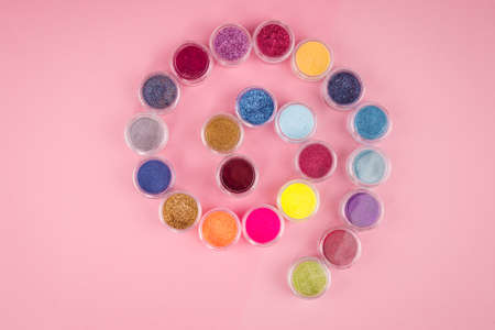 Bright childrens face painting. Bright background.の写真素材