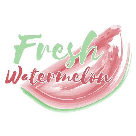 Hand drawn watercolor painting on white background. Vector Illustration of Fruit Watermelon. Fresh Watermelon.のイラスト素材