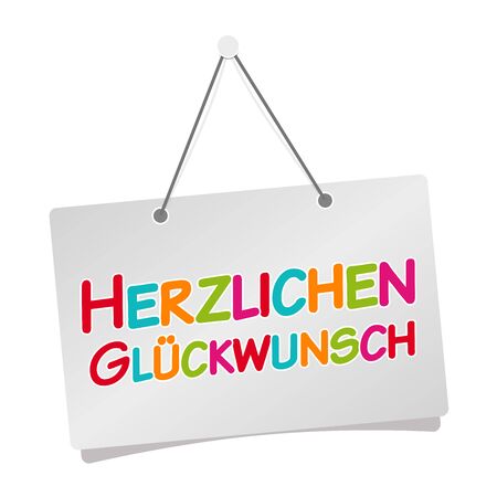 Congratulations - Happy Birthday Door Sign isolated on white background.のイラスト素材