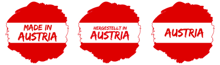 Made in Austria Tags. Vector illustration.のイラスト素材
