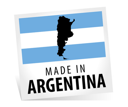 Made in Argentina with flag and map.のイラスト素材
