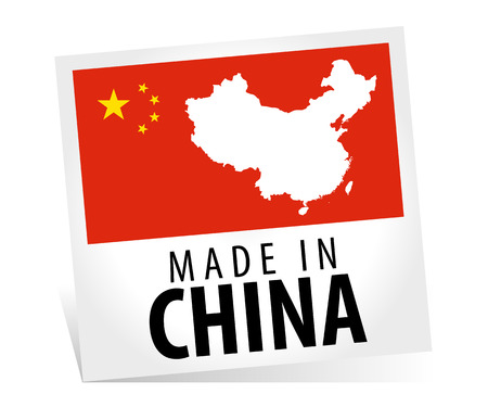 Made in China with flagのイラスト素材