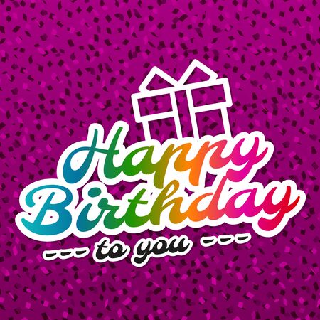 Happy Birthday greeting Card with lettering design.のイラスト素材