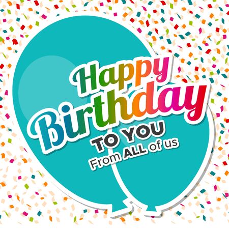 Beautiful Happy Birthday Greeting Card. Vector Illustration.のイラスト素材