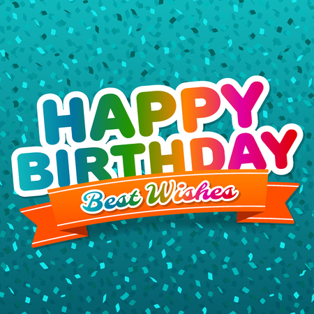 Happy Birthday and best wishes greeting Card. Birthday Vectorのイラスト素材
