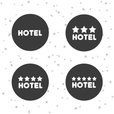 Hotel icons. Three star, four star and five star hotell symbols.のイラスト素材