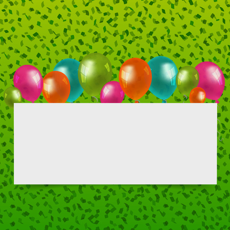Happy Birthday or Party Card with Balloons and empty space.のイラスト素材