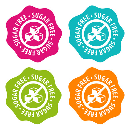 Sugar free Badges. Eps10 Vector.のイラスト素材
