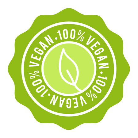 100% Vegan Badge. Vegan Button.のイラスト素材