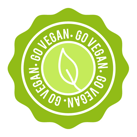 Vegan Button. Go Vegan Badge.のイラスト素材