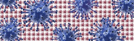banner virus design blue and red colorの写真素材