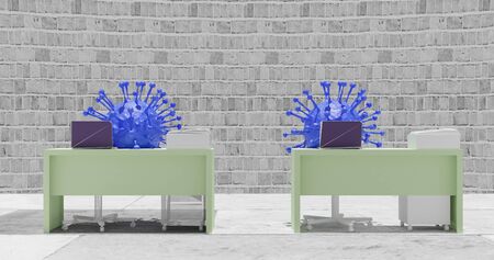 virus work in officeの写真素材