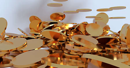 gold coin drop on backgroundの写真素材