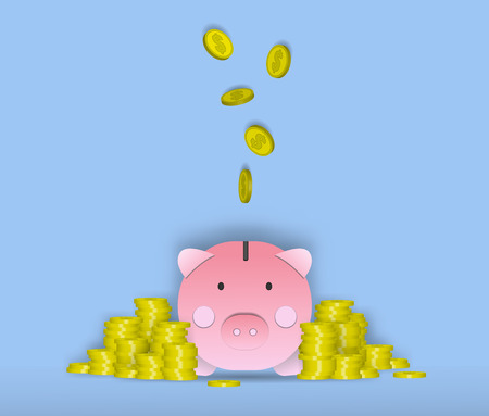 pig money box paper art vector illustrationのイラスト素材