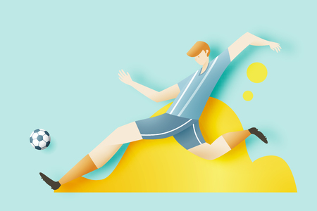 Man play soccer with cool character design for sport background vector illustrationのイラスト素材