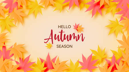Autumn leaves background vector illustration