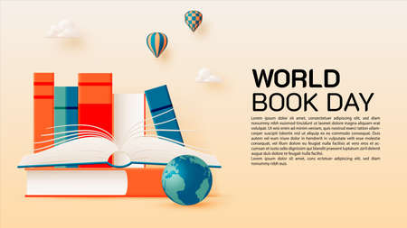 Concept art of book for celebrate world book day with pastel color scheme vector illustrationのイラスト素材