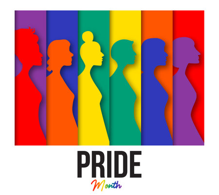 Pride month lgbtq+ background paper art style Premium Vector illustrationのイラスト素材