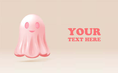 Happy Halloween banner art background with ghost vector illustrationのイラスト素材