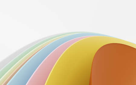 Abstack Colorful for kids playground in pastel theme , Child learning , Paper sheet , Flat wave wallpaper , Curve background , White backgroundの写真素材