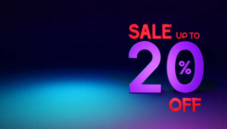 Promotion sale empty background , Glow neon light , Space background , Promotion backdrop , Shopping mall , Online marketing in special pricesの写真素材