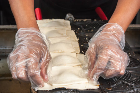 Making of Japanese snack Taiyakiの写真素材