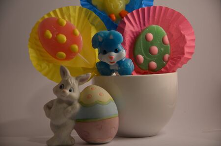 Lollies with colourful papers for Easter