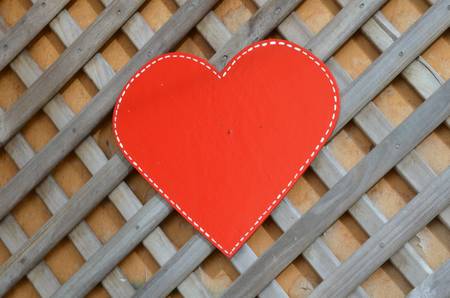 a decorative wooden  heartの写真素材