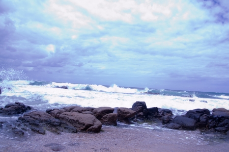 A Stoney beachの写真素材