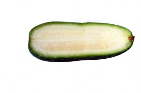 A halved hairy melonの写真素材