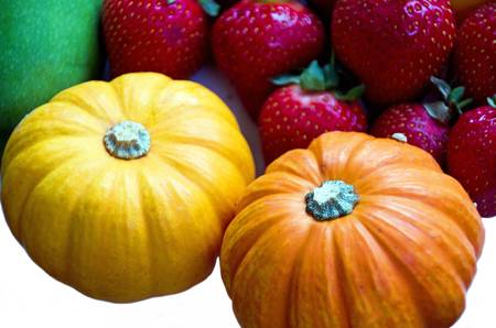 ealthy food; mixed fruits and vegetables の写真素材