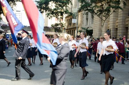 Marching with pride ; Anzac day parade ,25th of April 2013, Brisbane CBD at 10 am., Australia のeditorial素材