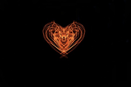 Illuminated heart design;fire dragonの写真素材