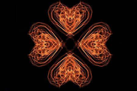 Illuminated flower design from love shapesの写真素材