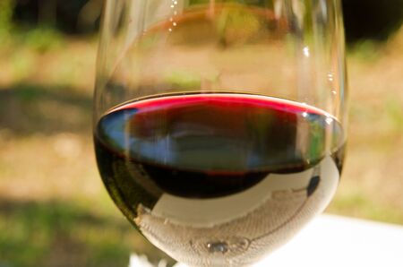 The rim of a glass of wineの写真素材