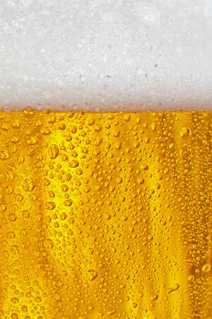 Bubbles and foam in a beerの写真素材