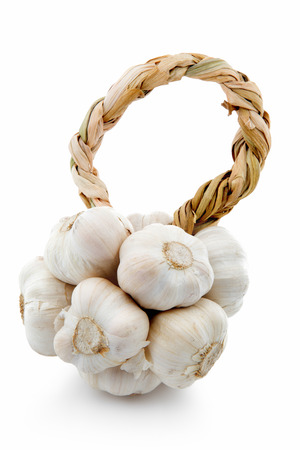 Garlic on white backgroundの写真素材