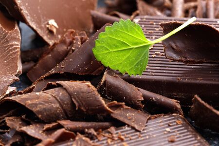 Dark chocolate shavingsの写真素材