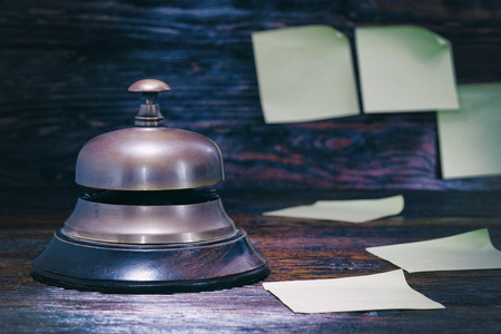 Bell on the hotel reception deskの写真素材