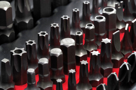 Set of tips for screwdrivers. High qualityの写真素材