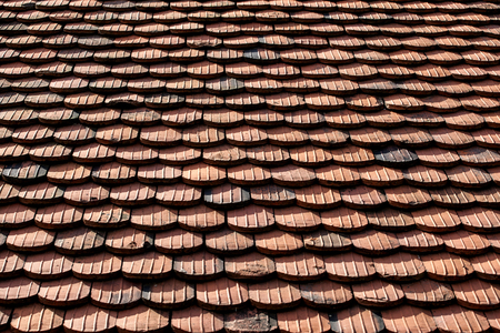 Tile roof of old surface texture background natural colorの写真素材