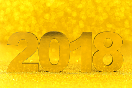 Symbol from number 2018 on abstract background. Happy New Year 2018