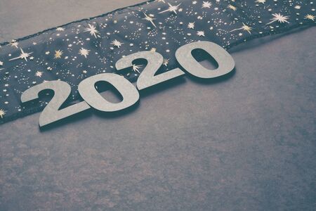 Happy New Year 2020. Symbol from number 2020 on stone backgroundの写真素材