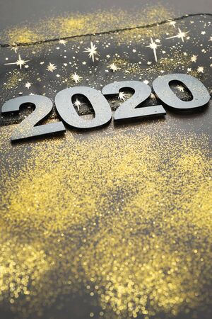 Happy New Year 2020. Symbol from number 2020 on stone backgroundの写真素材