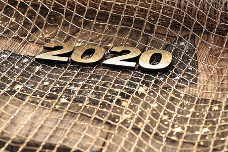 Happy New Year 2020. Symbol from number 2020 on abstract backgroundの写真素材