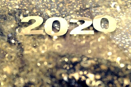 Happy New Year 2020. Symbol from number 2020 on abstract backgroundの写真素材