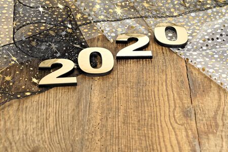 Happy New Year 2020. Symbol from number 2020 on abstract backgroundの写真素材